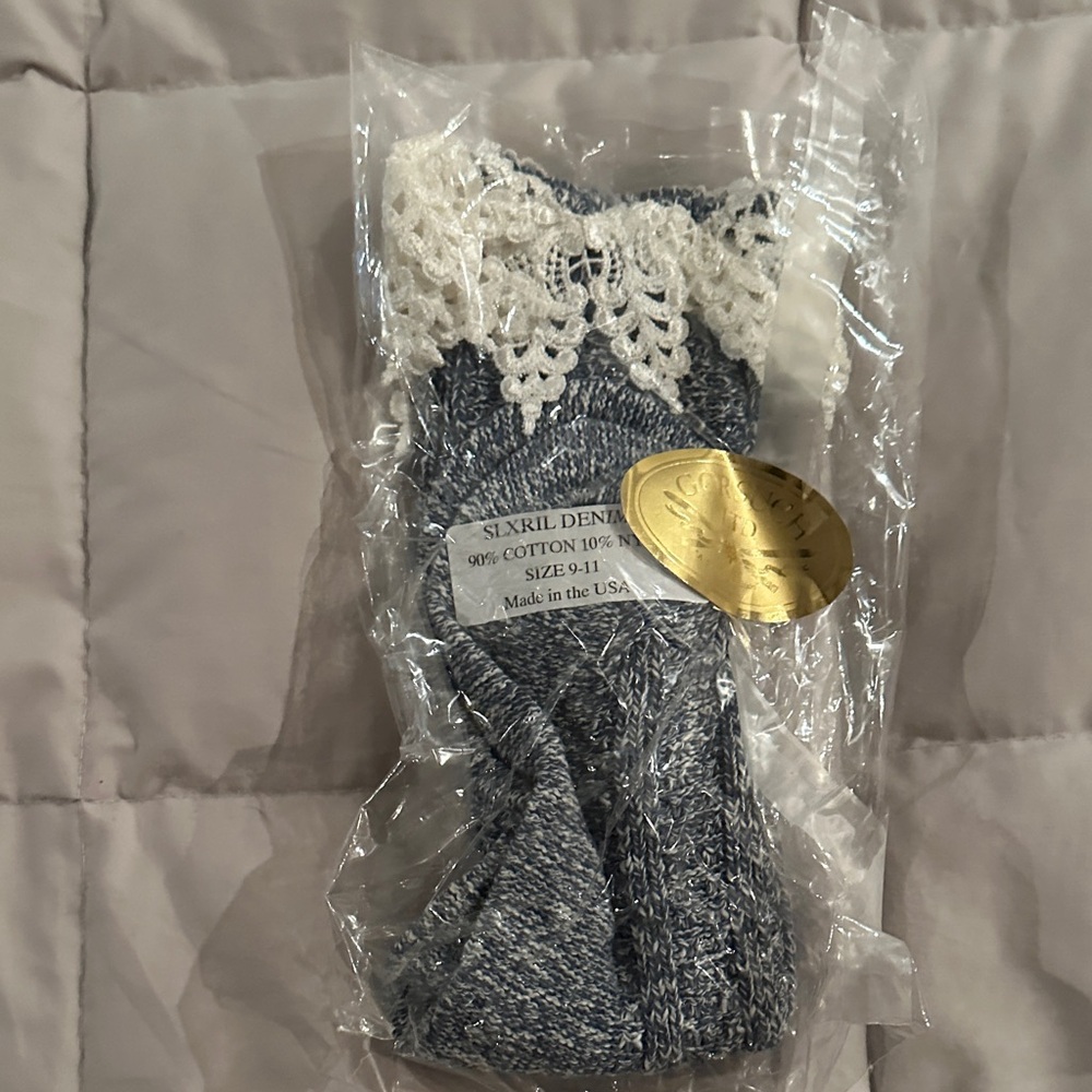 Silkirl Denim Lace Trim Women's Socks